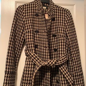 JCrew Houndstooth Wool Coat